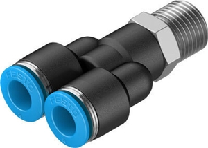 QSY-1/4-8 Y-образное соединение с цанговым зажимом и резьбой