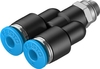 QSY-M5-4 Y-образное соединение с цанговым зажимом и резьбой