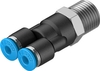 QSY-1/4-4 Y-образное соединение с цанговым зажимом и резьбой