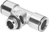 NPQM-T-G38-Q12-P10 Тройник с цанговым зажимом и резьбой